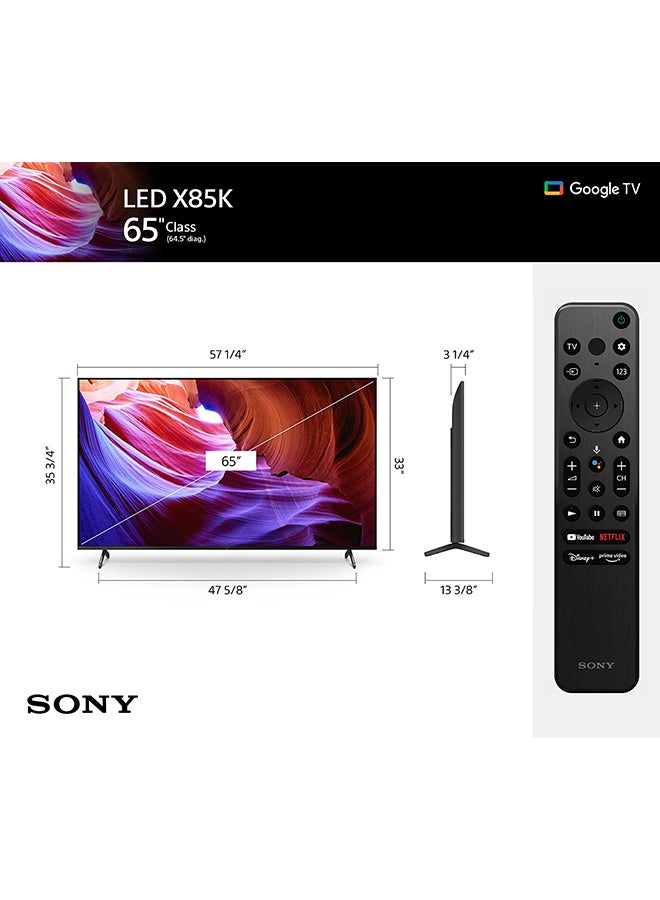 Sony - Bravia 65 Inch 4K Ultra HD LED Smart Google TV With Dolby Vision HDR And Native 120HZ Refresh Rate KD-65X85K Black - Image 1
