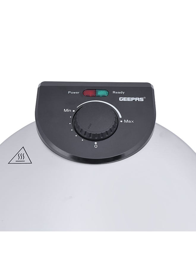 GEEPAS Chapathi Maker, Mexican Style Tortilla Press| Ideal for Making Homemade Tortillas Tacos Flatbreads Chapati Roti, Stainless Steel Housing , Adjustable Temperature Control| Non-Stick Coating, Adjustable Thermostat 1200.0 W GCM6125 Black/Silver  - Image 5