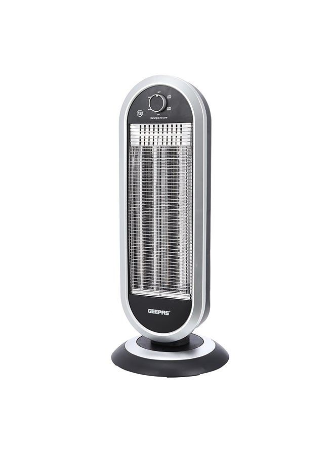 GEEPAS Carbon Heater, Wide Angle Oscillation Function| Safety Tip Over Switch | Instant Heating Heater with 2 Heat Setting | Cool Touch Housing | Carry Handle 900.0 W GCH28531 Black/silver - Image 2