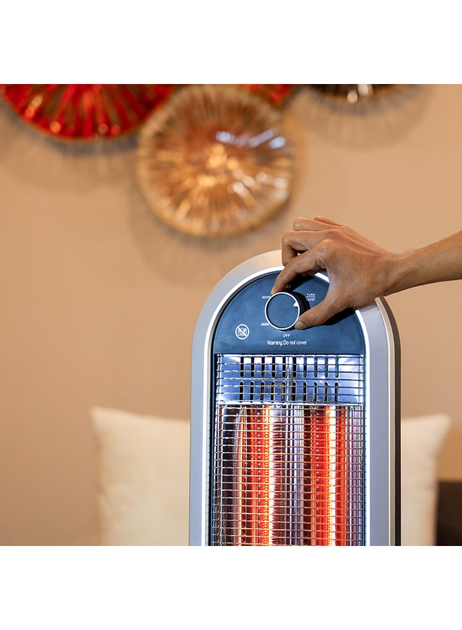 GEEPAS Carbon Heater, Wide Angle Oscillation Function| Safety Tip Over Switch | Instant Heating Heater with 2 Heat Setting | Cool Touch Housing | Carry Handle 900.0 W GCH28531 Black/silver - Image 4