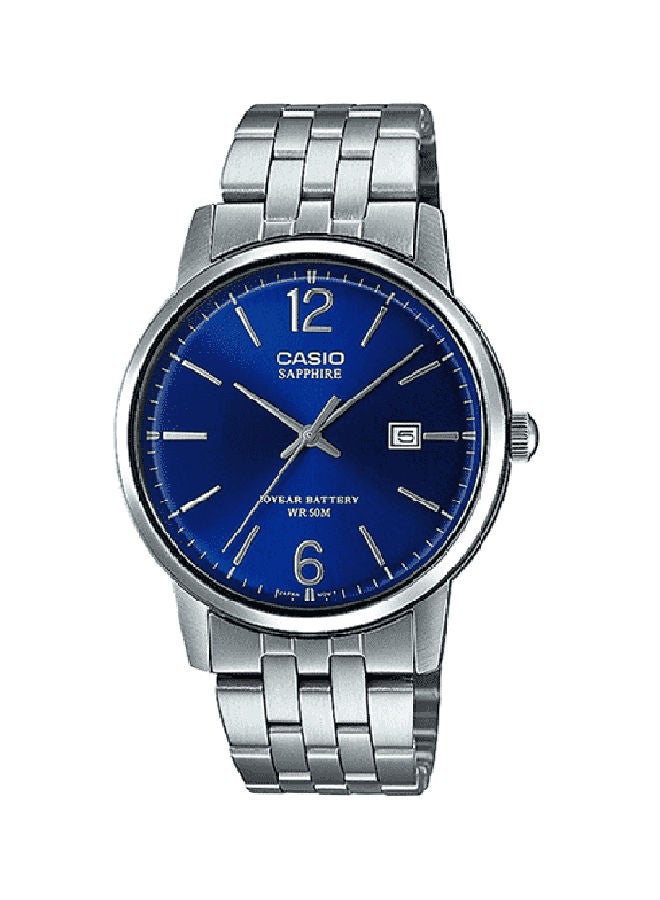 CASIO Men's Analog  Blue Dial Stainless Steel Band Sapphire crystal MTS-110D-2AVDF  - Image 1