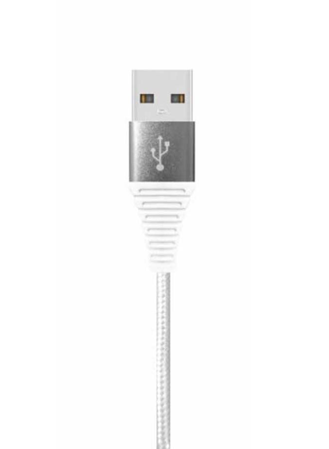 LEVORE 1M Nylon Braided USB A to Lightning Cable White  - Image 5