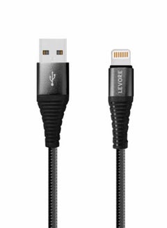1M Nylon Braided USB A to Lightning Cable Black