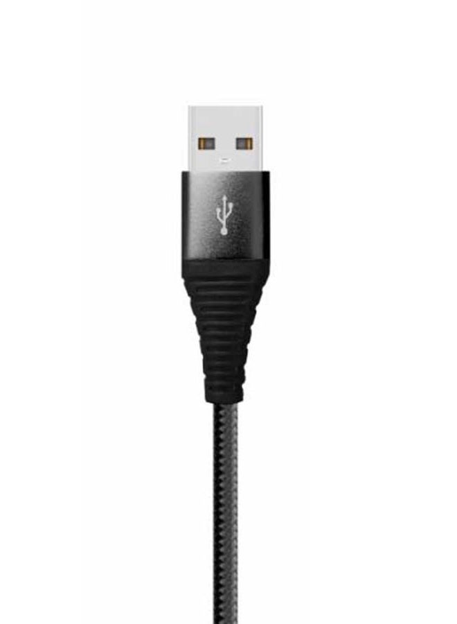 LEVORE - 1M Nylon Braided USB A to Lightning Cable Black - Image 1