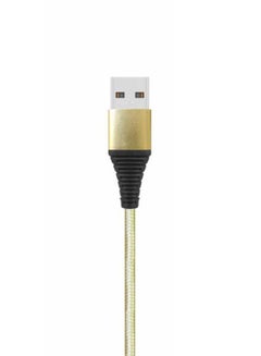 ليفور كابل USB A إلى لايتنينج مضفر مصنوع من النايلون بطول 1 متر ذهبي.  - Image 5