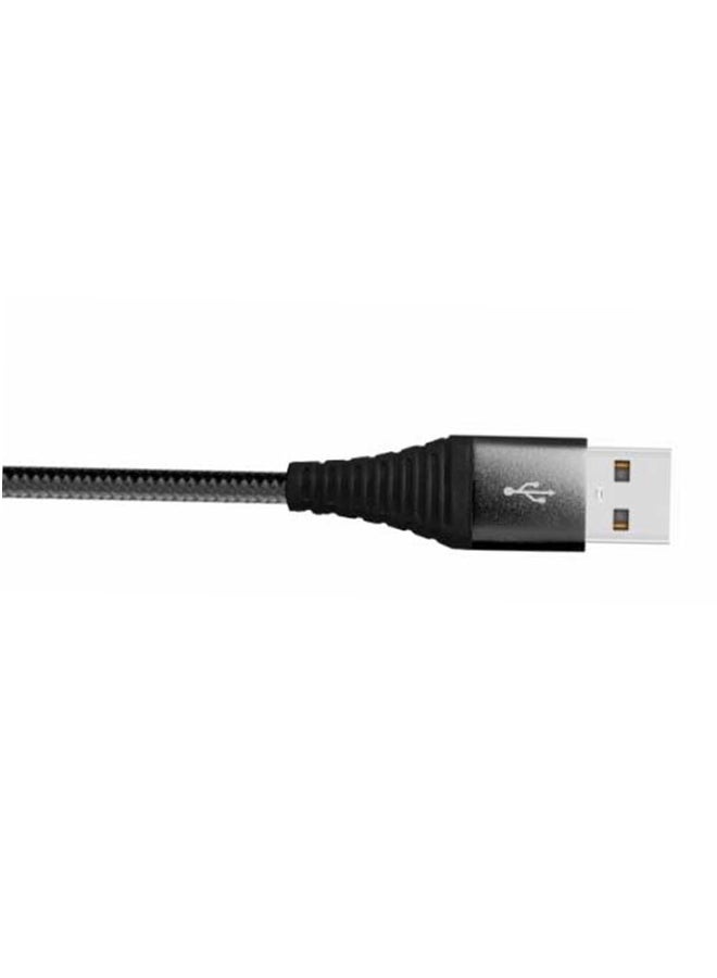 LEVORE - 1M Nylon Braided USB A to Lightning Cable Black - Image 1