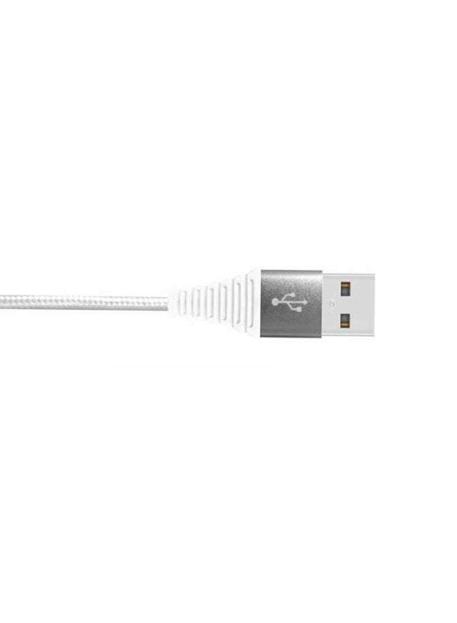 LEVORE - 6FT Nylon Braided USB A to Lightning Cable White - Image 1