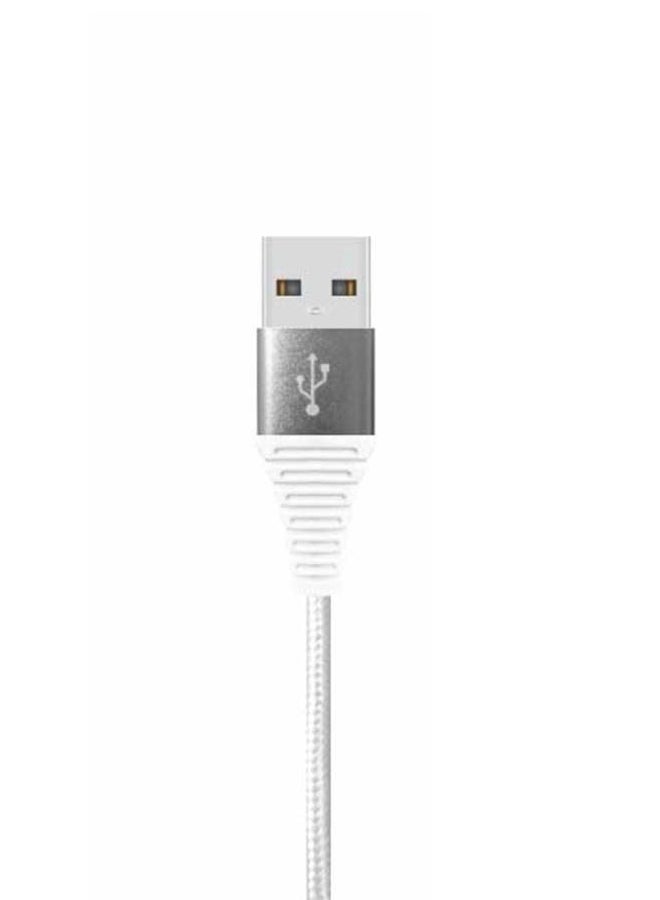 LEVORE - 6FT Nylon Braided USB A to Lightning Cable White - Image 1