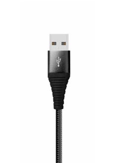 ليفور كابل USB A إلى لايتنينج، مضفر ومصنوع من النايلون، بطول 6 أقدام لون أسود.  - Image 3