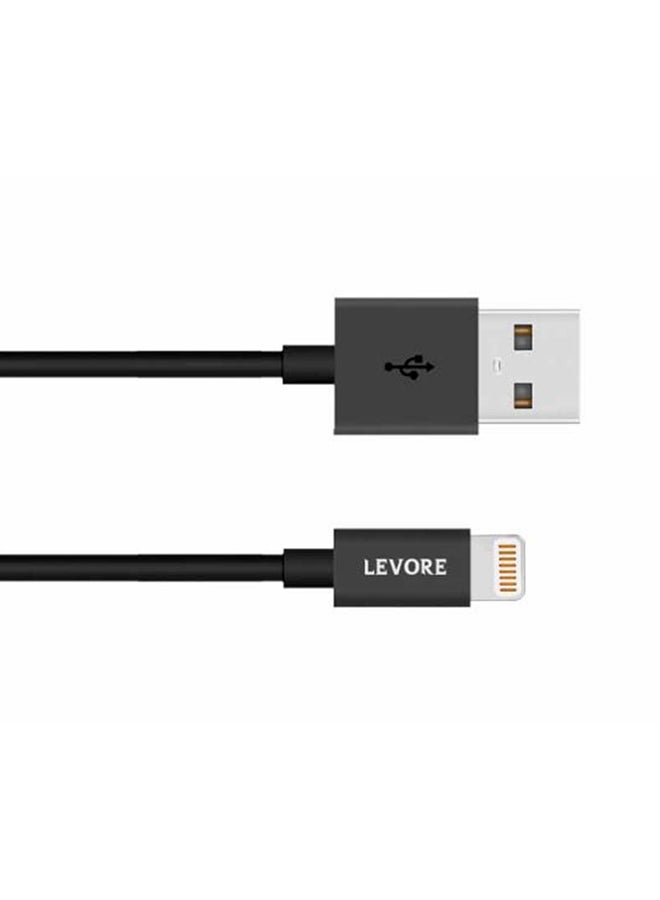 LEVORE - 6FT PVC USB A to Lightning Cable Black - Image 1