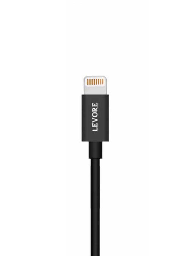 LEVORE - 6FT PVC USB A to Lightning Cable Black - Image 1