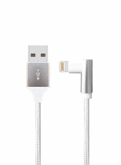 6FT Nylon Braided USB A to Lightning Cable White