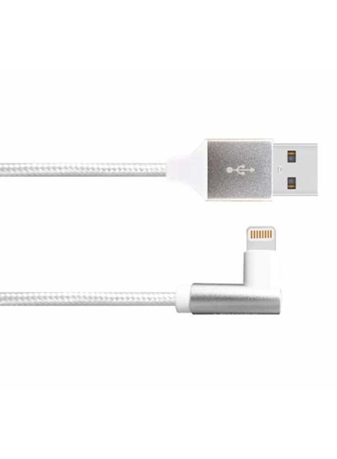 6FT Nylon Braided USB A to Lightning Cable White