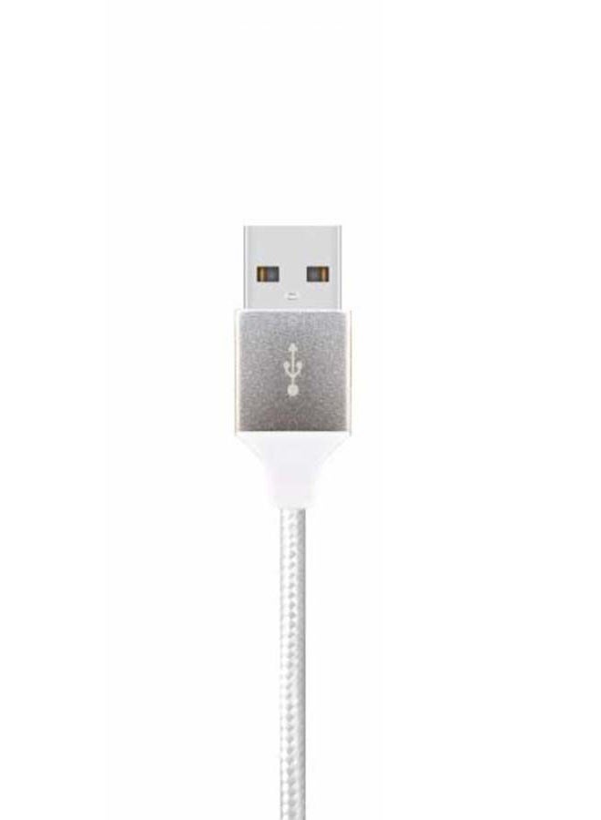 6FT Nylon Braided USB A to Lightning Cable White