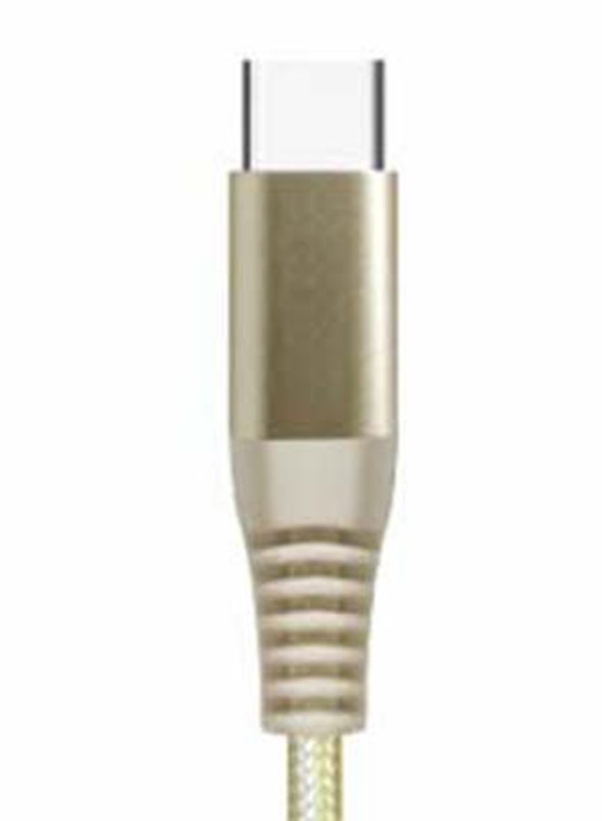 LEVORE - 1M Nylon Braided USB C to Lightning Cable Gold - Image 1