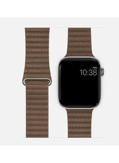 MARGOUN Apple Watch Band 42mm/44mm/45mm Leather Loop Watch Strap Coffee Brown  - Image 2