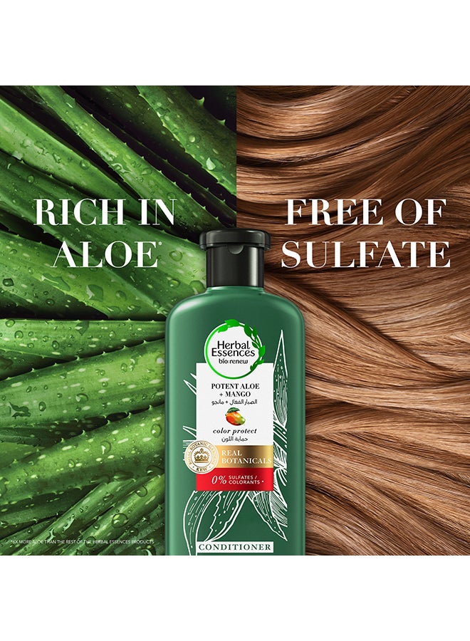 Herbal Essences - Color Protect Sulfate Free Potent Aloe Vera And Mango Natural Conditioner For Dry Hair 400ml - Image 1