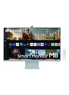 M8 Series 32-Inch 4K UHD Smart Monitor And Streaming TV with Slim-fit Webcam for PC-Less Experience, Netflix, HBO, Prime VOD, & More, Apple Airplay, WiFi, BT, Built-in Speakers blue