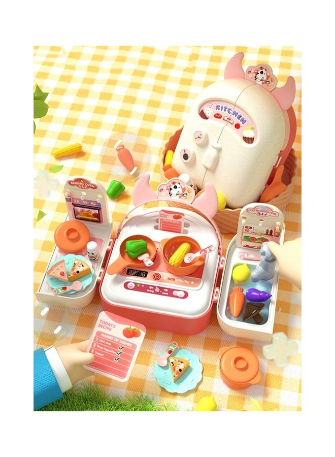 Kidle Kids Pretend Kitchen Playset Pots And Pans Sets Toy Kit Accessories For Toddlers Preschoolers Multifunctional Backpack With Straps - Image 2