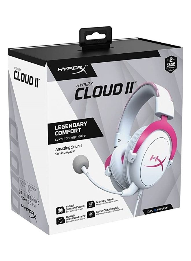 HYPERX - Cloud II Gaming Headset 7.1 Virtual Surround Sound Memory Foam Ear Pads Durable Aluminum Frame Detachable Microphone Works With PC PS5 PS4 - Image 1