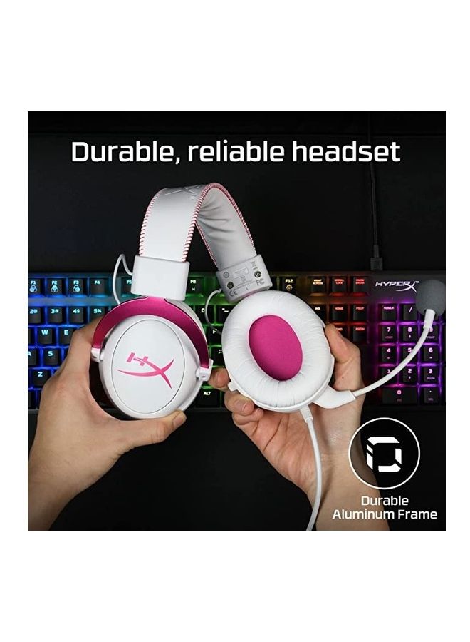 HYPERX - Cloud II Gaming Headset 7.1 Virtual Surround Sound Memory Foam Ear Pads Durable Aluminum Frame Detachable Microphone Works With PC PS5 PS4 - Image 1