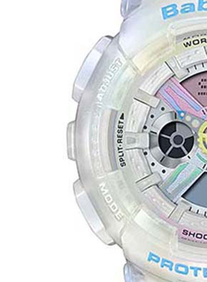 كاسيو ساعة يد رقمية وبعقارب بتصميم دائري طراز BA-110PL-7A2DR للنساء - Image 5