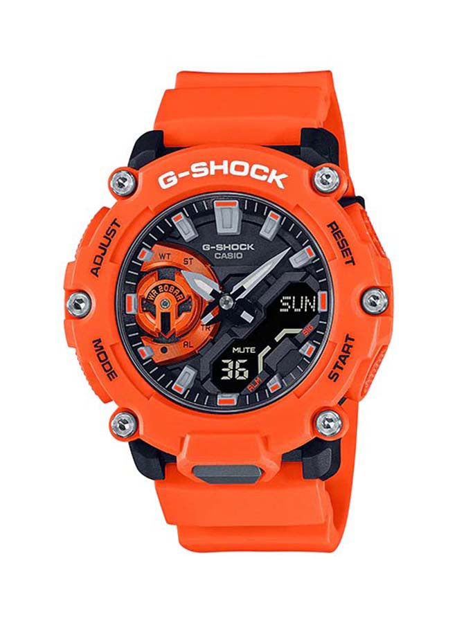 كاسيو ساعة يد رقمية وبعقارب بتصميم دائري طراز GA-2200M-4ADR - 50 مم - لون برتقالي - Image 1