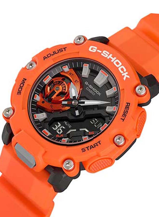 كاسيو ساعة يد رقمية وبعقارب بتصميم دائري طراز GA-2200M-4ADR - 50 مم - لون برتقالي - Image 4