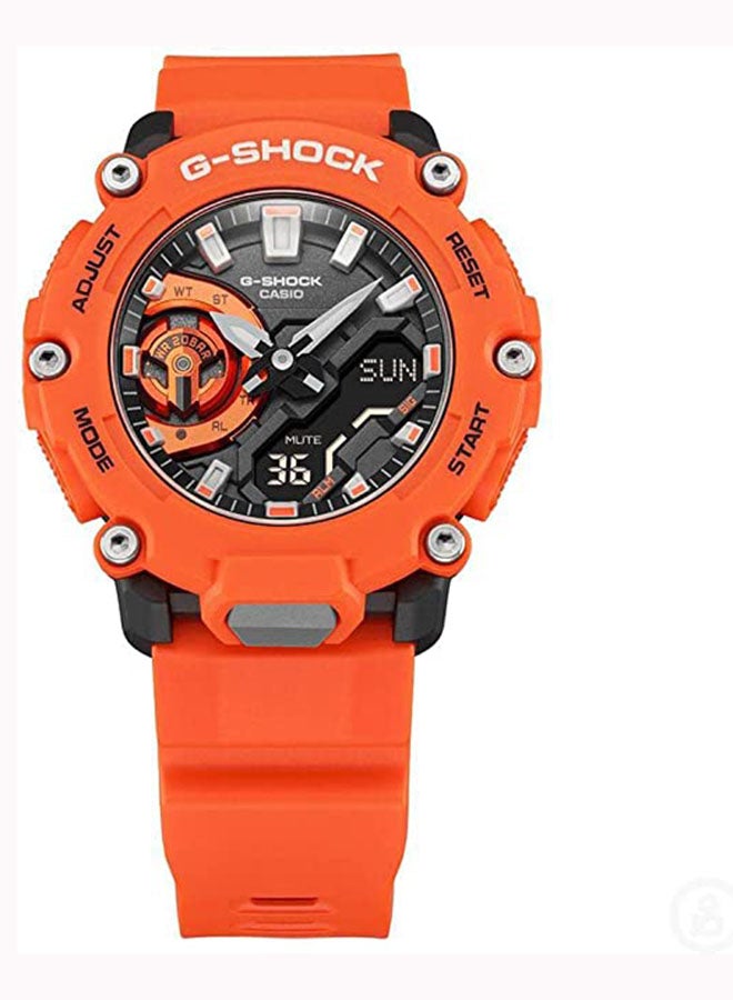 كاسيو ساعة يد رقمية وبعقارب بتصميم دائري طراز GA-2200M-4ADR - 50 مم - لون برتقالي - Image 5