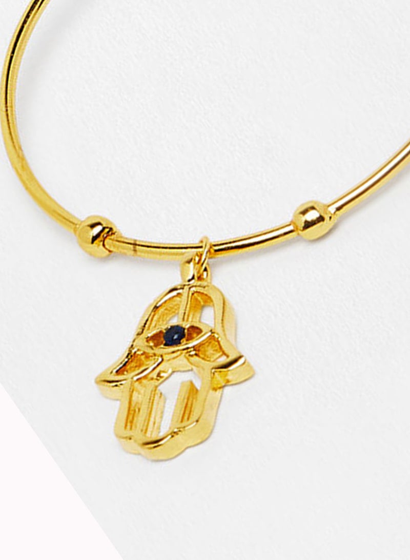 Pipa Bella - Gold-Toned Hamsa Hoop Earrings - Image 1