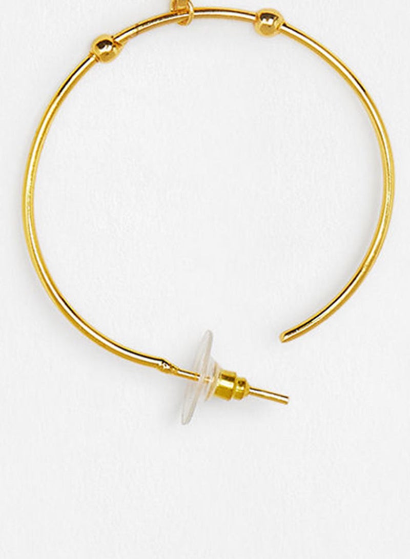 Pipa Bella - Gold-Toned Hamsa Hoop Earrings - Image 1