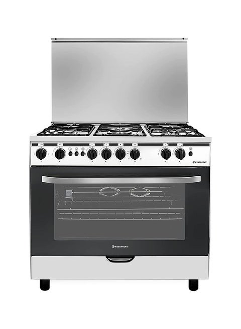 5 Burner Gas Cooker 90 x 60cm, Catalytic Cast Iron Grid, Full FFD Fan Assisted, Grill & Turnspit Functions, 1 year warranty WCE-9060HDFS Silver