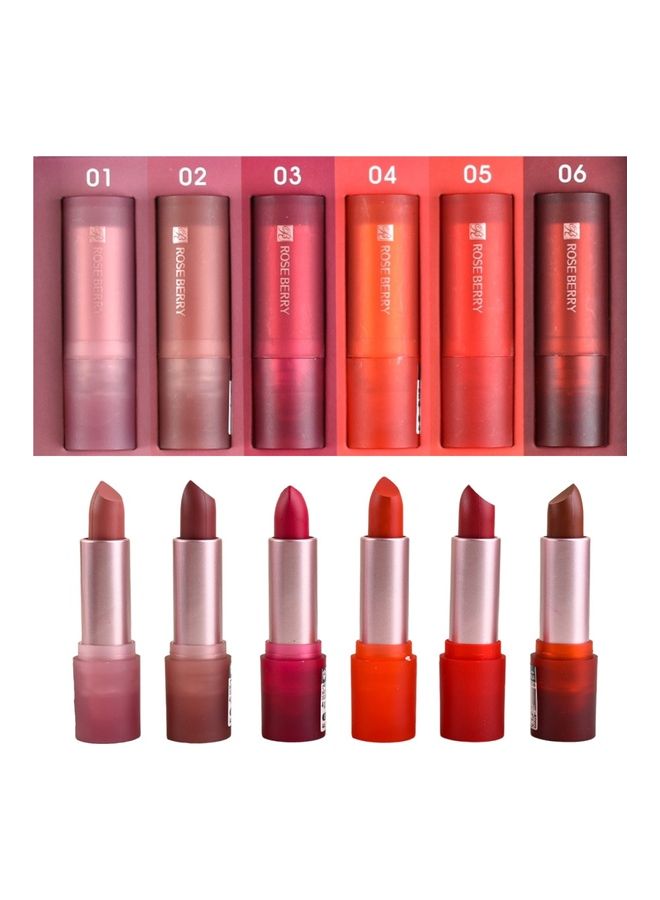 Pack Of 6 Matte Shade Lipstick Multicolour