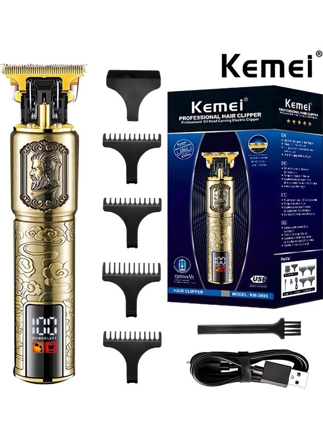 كيمي Professional Electric Hair Clipper LCD Display Rest Of The Time Gold  - Image 3
