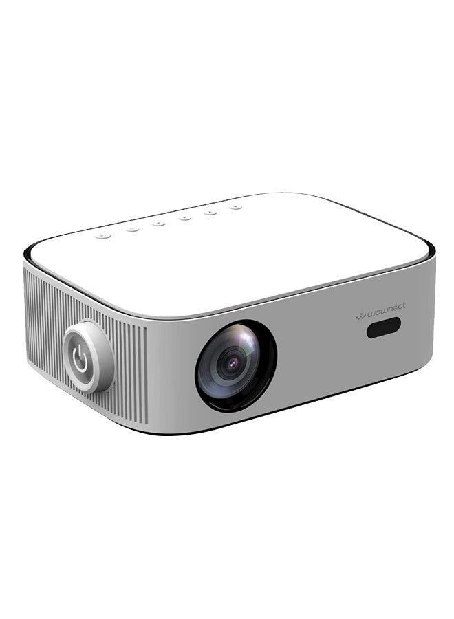 Wownect - Android 9.0 Tv 500Ansi Lumens/Screen Size upto 200 Inch Native 1080P Full Hd Download Apps Bluetooth Wifi Projector 4K Supports Home Theater Outdoor Video Projector PROJ-WO-70-AN White - Image 1