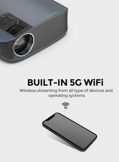 Wownect Android 9.0 Led Tv 300 Ansi/Screen Size Upto 200 Inch Native 1080P Mobile Mirroring Downlaod Apps Wifi Bluetooth Home Theater Outdoor Video Projector PROJ-WO-74-AN Black  - Image 5