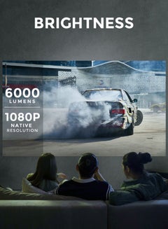 Wownect Android 9.0 Led Tv 300 Ansi/Screen Size Upto 200 Inch Native 1080P Mobile Mirroring Downlaod Apps Wifi Bluetooth Home Theater Outdoor Video Projector PROJ-WO-74-AN Black  - Image 3