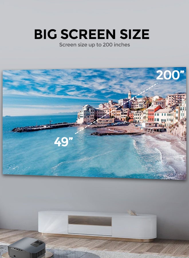 Wownect - Android 9.0 Led Tv 300 Ansi/Screen Size Upto 200 Inch Native 1080P Mobile Mirroring Downlaod Apps Wifi Bluetooth Home Theater Outdoor Video Projector PROJ-WO-74-AN Black - Image 1