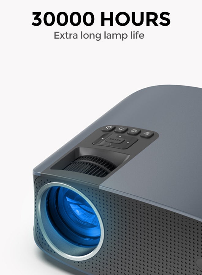 Wownect - Android 9.0 Led Tv 300 Ansi/Screen Size Upto 200 Inch Native 1080P Mobile Mirroring Downlaod Apps Wifi Bluetooth Home Theater Outdoor Video Projector PROJ-WO-74-AN Black - Image 1
