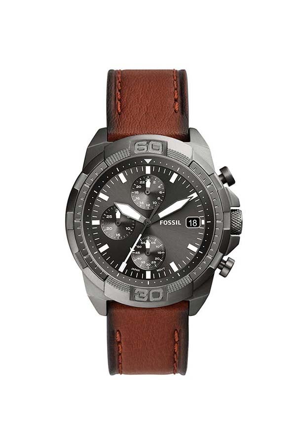 FOSSIL Men's Chronograph Leather Strap Wrist Watch FS5855  - Image 1