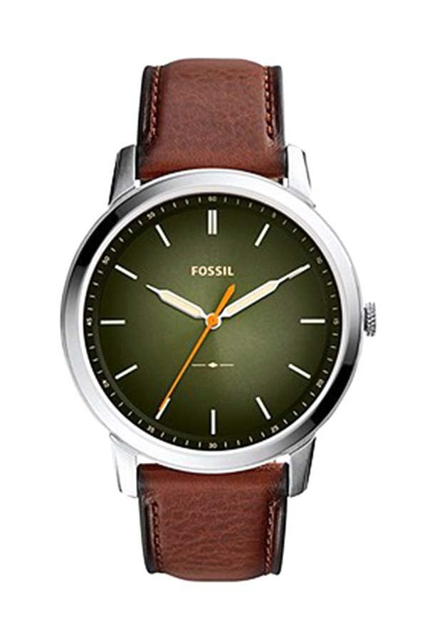 فوسيل ساعة يد بعقارب بسوار من الجلد طراز FS5870 - مقاس 44 مم - بني للرجال - Image 1
