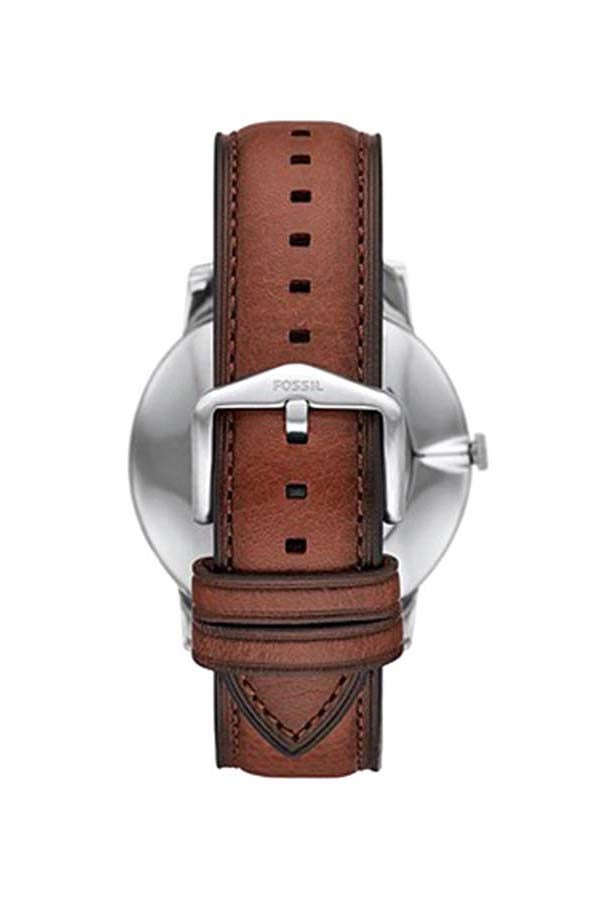 فوسيل ساعة يد بعقارب بسوار من الجلد طراز FS5870 - مقاس 44 مم - بني للرجال - Image 3