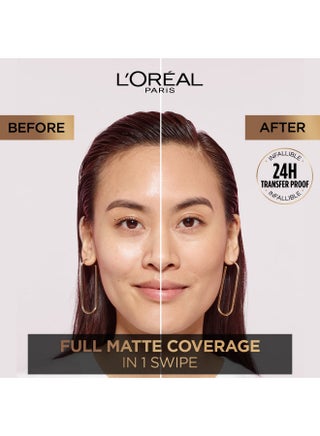 Infaillible 24H Fresh Wear Foundation In A Powder - Waterproof, Full Matte Coverage Transfer proof Makeup Packaging May Vary 20 Ivory - view 4