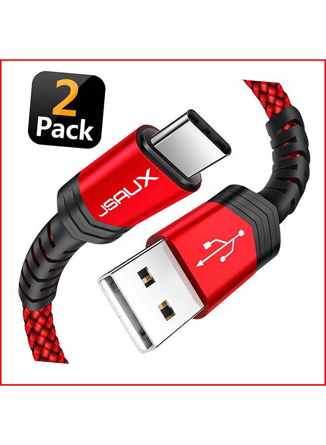 JSAUX - 2Pack Usb C-Usb A2.0 Flex Series 1M Red - Image 1