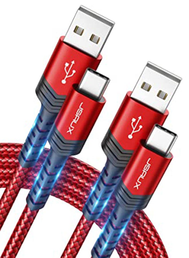 JSAUX - 2Pack Usb C-Usb A2.0 Flex Series 1M Red - Image 1