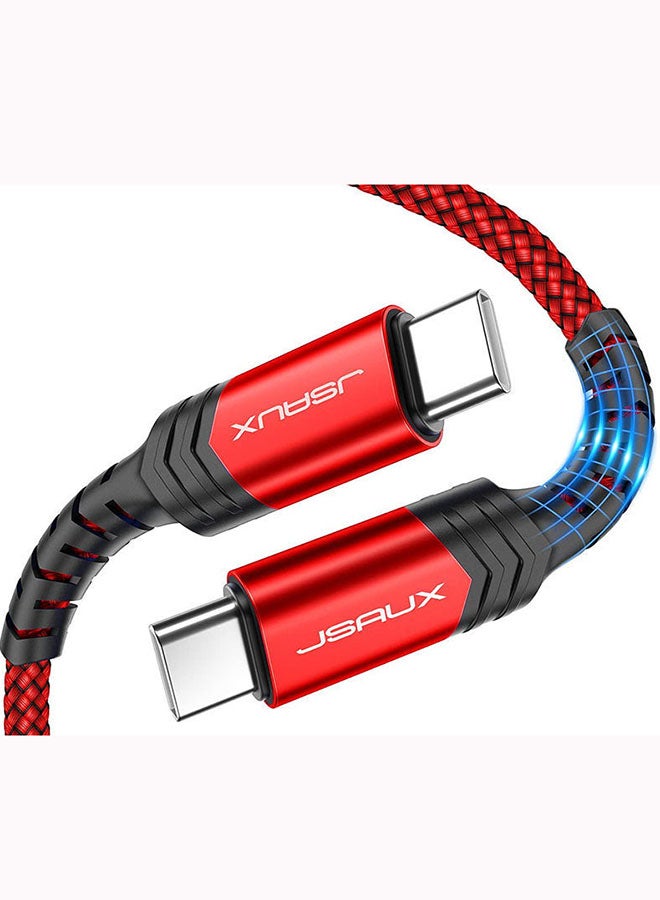 JSAUX - Usb-C To Usb-C 2.0 Cable 1M Red - Image 1