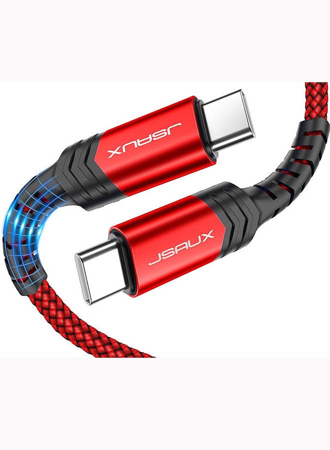 JSAUX - Usb-C To Usb-C 2.0 Cable 1M Red - Image 1
