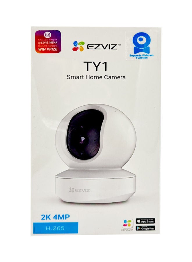 EZVIZ - TY1 4MP Smart Wi-Fi Pan & Tilt Camera, Panoramic View, Human Motion Detection, Auto-Tracking, Two-Way Talk, IR Night Vision 10m, Sleep Mode for Privacy Protection, Supports MicroSD Card (Up to 256 GB) & EZVIZ CloudPlay Storage - Image 1