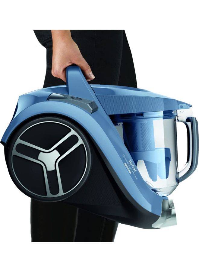 Tefal - Vacuum Cleaner | Compact Power XXL Canister Bagless Vacuum Cleaner | 4 Accessories | Easy-Emptying Dust Container | 6.2 m Cord | 2 Years Warranty 550 W TW4871HA Blue/ Grey - Image 1
