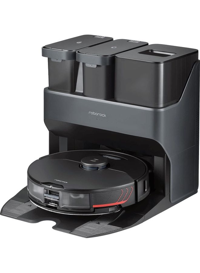 roborock - Robot Vacuum And Mop Auto Mop Washing With Empty Wash Fill Dock Self-Emptying Self-Refilling ReactiveAI 2.0 Obstacle Avoidance 5100Pa Suction App Control 58 W S7 MaxV Ultra Black - Image 1